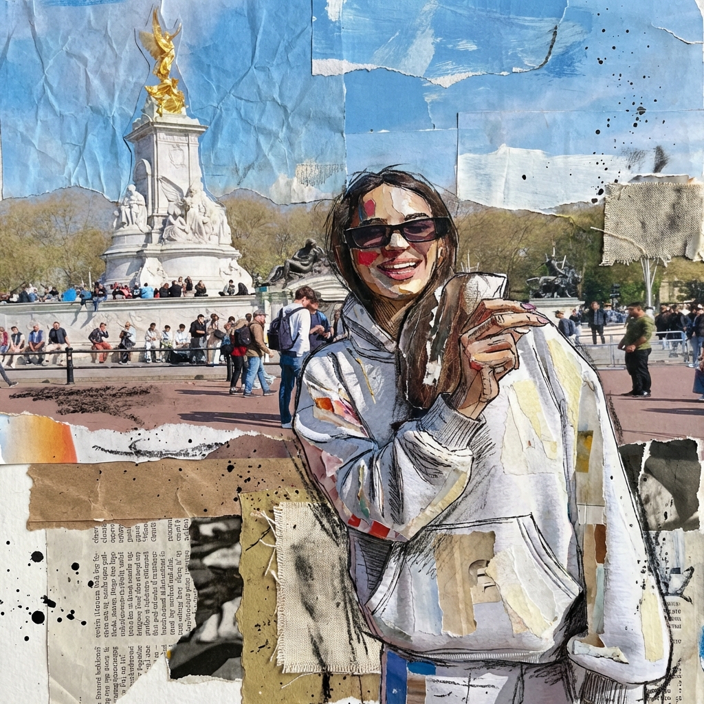 Mixed Media Collage - AI prompt preview