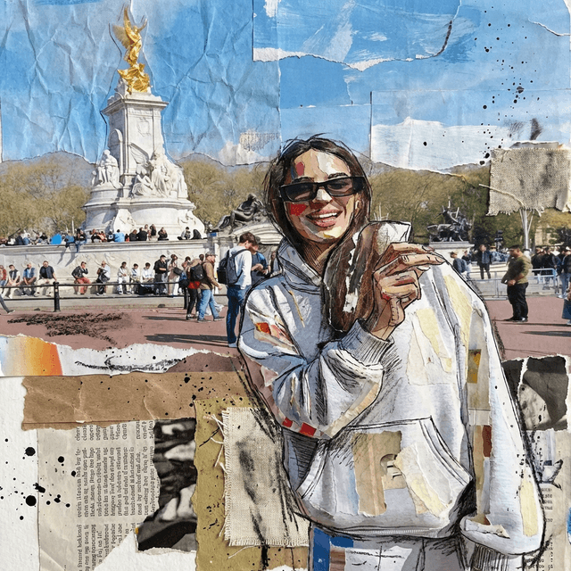 Mixed Media Collage - AI prompt preview