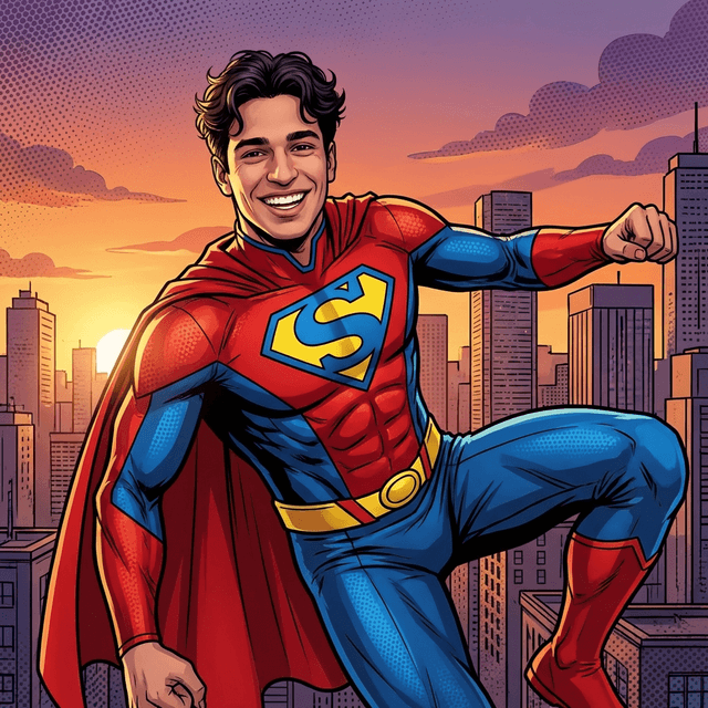 Superhero Poster - AI prompt preview