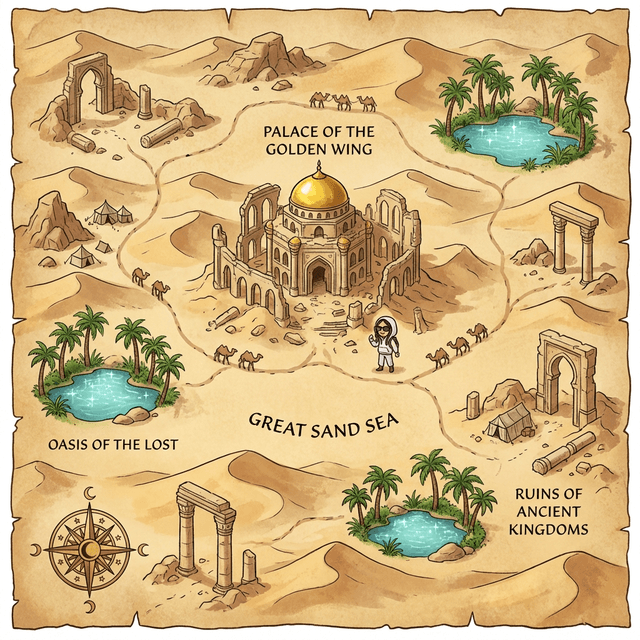 Fantasy Desert Map - AI prompt preview