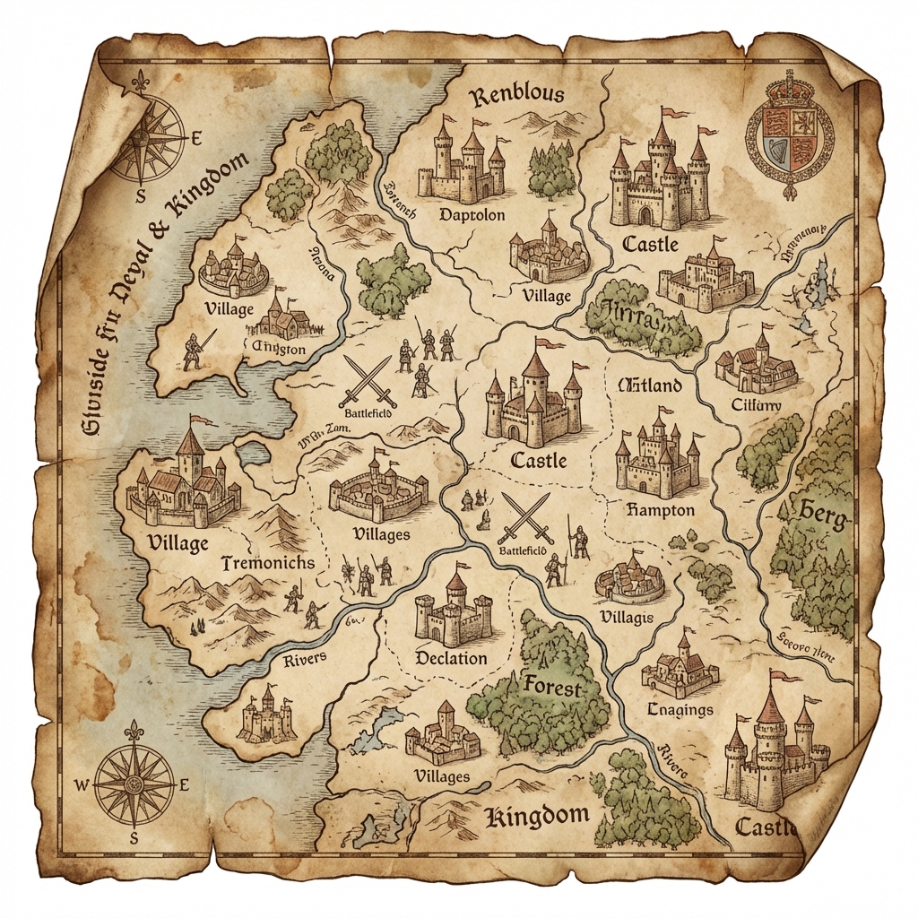 Medieval Kingdom Map - AI prompt preview