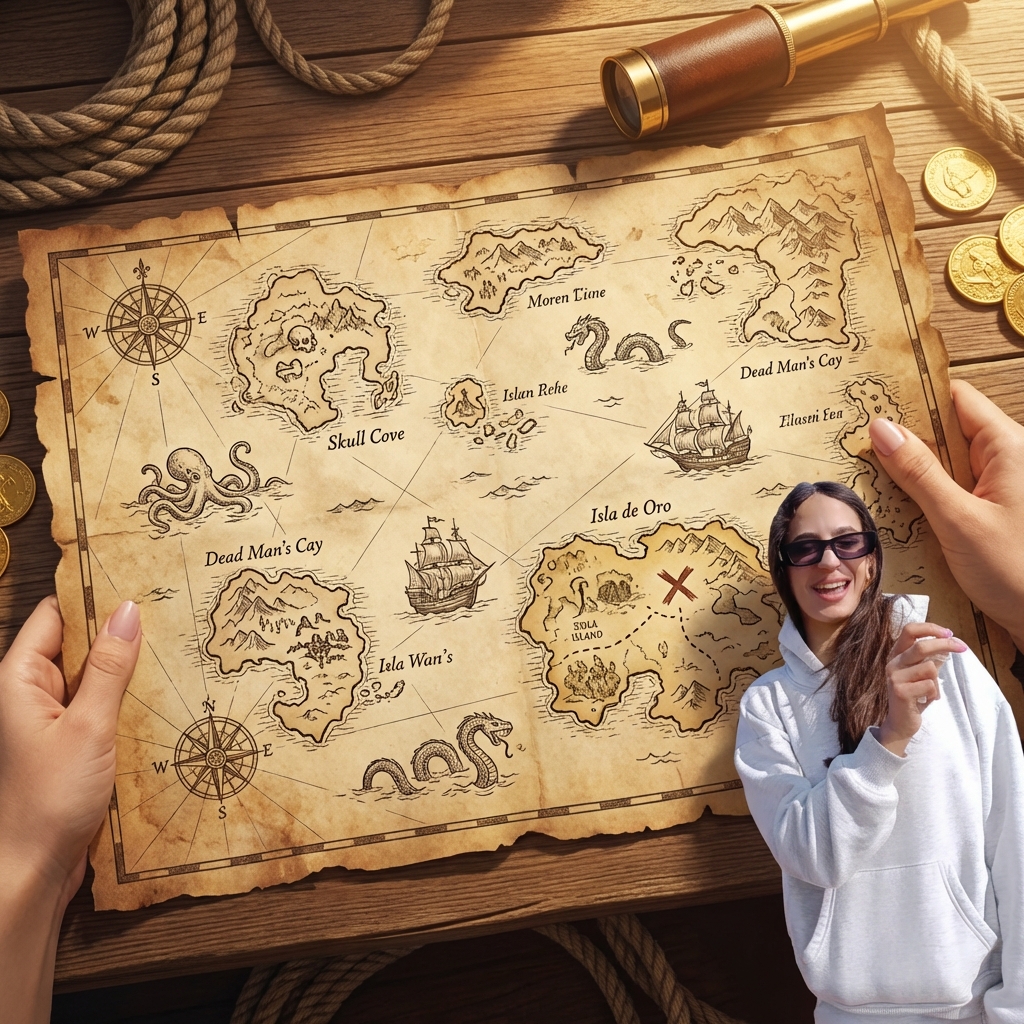 Pirate Archipelago Map - AI prompt preview