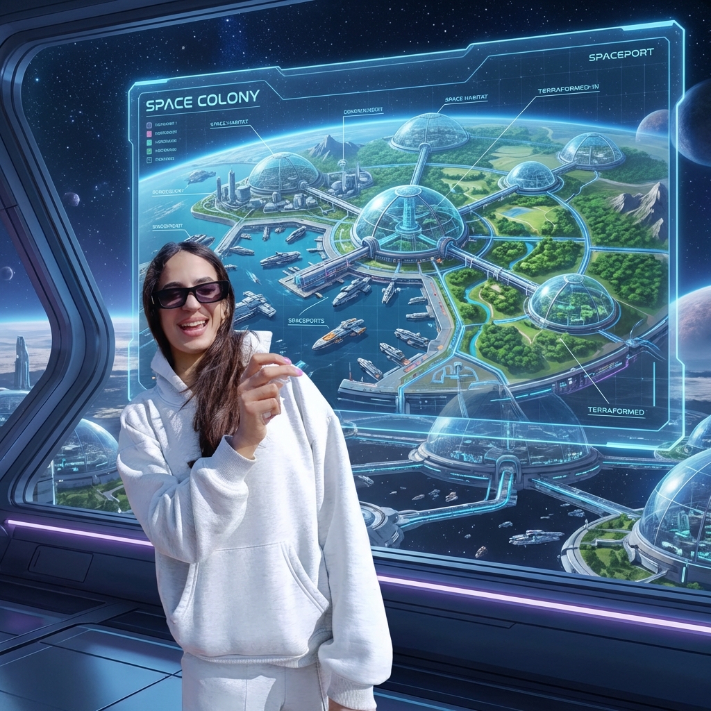 Space Colony Map - AI prompt preview