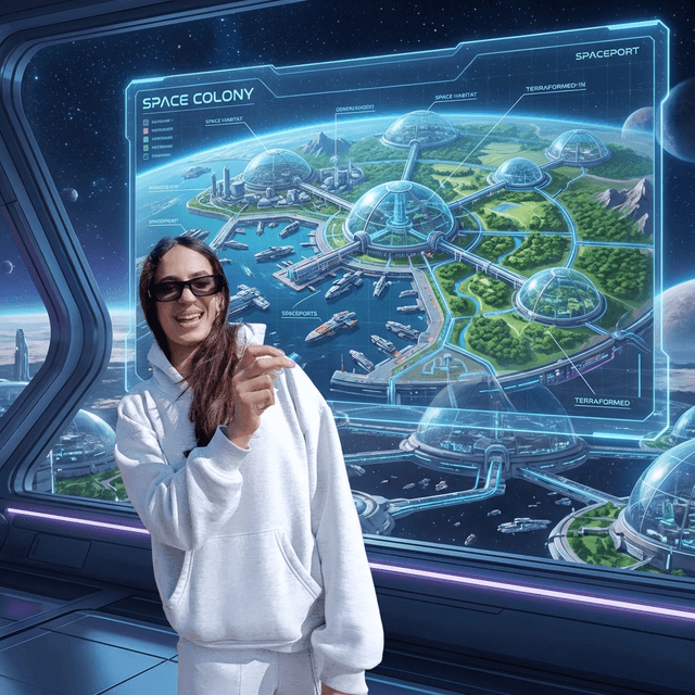 Space Colony Map - AI prompt preview