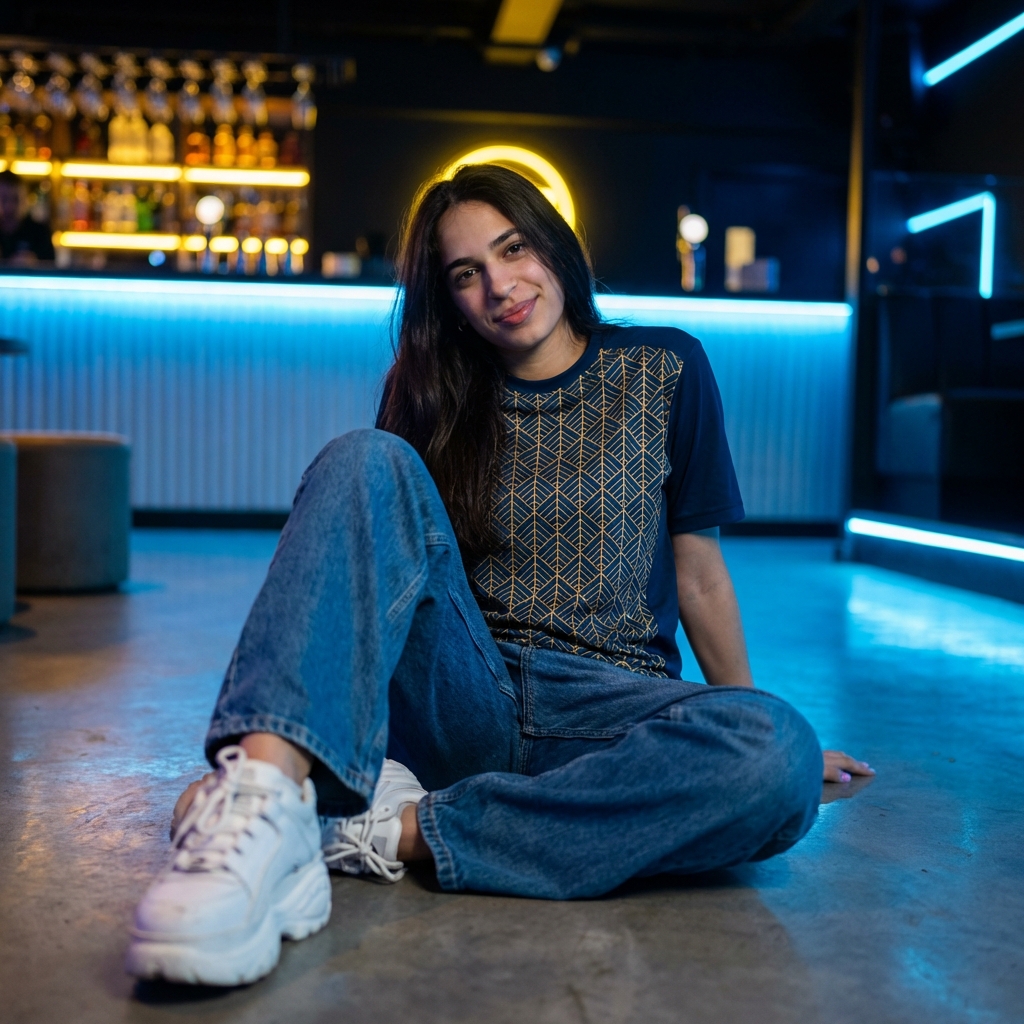 Cinematic Neon Portrait - AI prompt preview